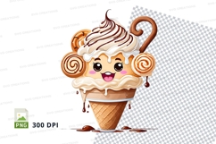 Cartoon ice cream cone character mockup Product Image 1