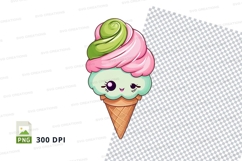 Cute cartoon ice cream cone clipart Product Image 1