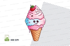 Cartoon ice cream cone clipart Product Image 1