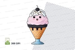 Cartoon ice cream cone clipart Product Image 1