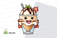 Cartoon ice cream sundae clipart png Product Image 1
