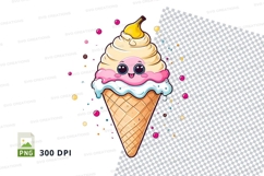 Cute cartoon ice cream cone clipart Product Image 1