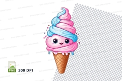 Cute cartoon ice cream cone clipart Product Image 1