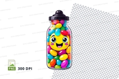 Jar mockup with cartoon character and candies Product Image 1
