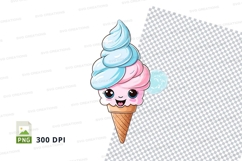 Cute cartoon ice cream cone clipart Product Image 1