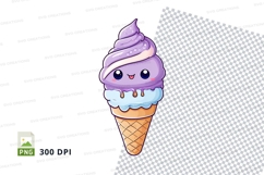 Cute cartoon ice cream cone clipart Product Image 1