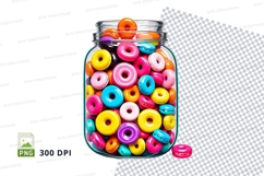 Jar of colorful donuts mockup Product Image 1