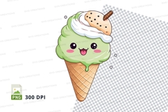 Cute cartoon ice cream cone clipart png Product Image 1