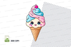 Cartoon ice cream cone clipart Product Image 1