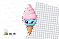 Cartoon ice cream cone clipart png Product Image 1
