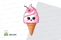 Cartoon ice cream cone clipart Product Image 1