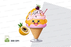 Ice cream cone with fruit clipart png Product Image 1