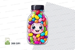 Jar of colorful jelly beans clipart png Product Image 1