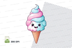 Cotton candy ice cream cone clipart png Product Image 1