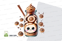 Cinnamon roll coffee jar clipart Product Image 1