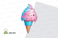 Cute cartoon ice cream cone clipart png Product Image 1