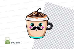 Coffee cup clipart with face and mustache Product Image 1