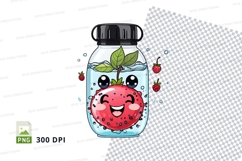 Jar with strawberry character mockup Product Image 1