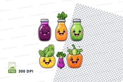 Set of cute vegetable clipart pngs Product Image 1