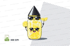 Cartoon lemon jar with sunglasses mockup Product Image 1