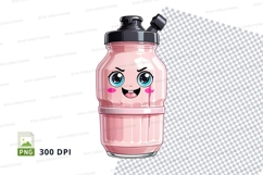 Cartoon face water bottle mockup Product Image 1
