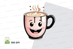 Coffee mug mockup with cartoon face Product Image 1