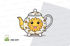 Teapot clipart png with flower design Product Image 1