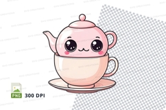 Cute teapot and cup clipart png Product Image 1