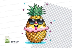 Cartoon pineapple clipart png Product Image 1