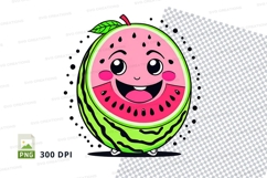 Cartoon watermelon character clipart Product Image 1