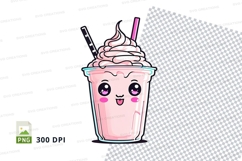 Kawaii milkshake clipart png Product Image 1