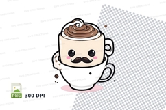 Coffee mug mockup with cartoon face Product Image 1