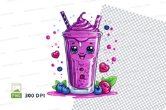 Cartoon purple smoothie clipart png Product Image 1