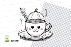 Cute cartoon coffee cup with straw and lid mockup Product Image 1