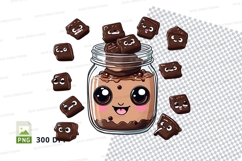 Cute chocolate bar jar clipart png Product Image 1