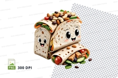 Cartoon wrap sandwich mockup Product Image 1