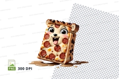 Pizza slice character clipart png Product Image 1