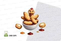Cartoon chicken in bowl with cookies mockup Product Image 1