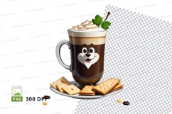 Mug mockup with hot chocolate and crackers Product Image 1