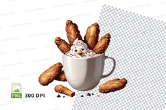 Clipart png - mug with cookies and milk Product Image 1