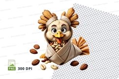 Cartoon almond character in burrito mockup Product Image 1