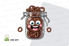 Chocolate pretzels in jar clipart png Product Image 1