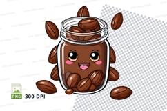 Cute cartoon nut jar clipart png Product Image 1