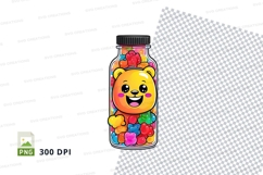 Jar mockup with cartoon bear and candies Product Image 1