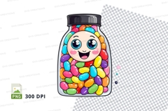 Jar of colorful jelly beans clipart png Product Image 1