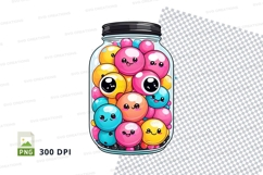 Jar mockup with colorful cartoon characters Product Image 1