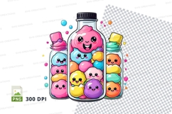 Kawaii candy jar clipart png Product Image 1