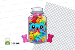 Clipart jar of colorful cartoon bears Product Image 1