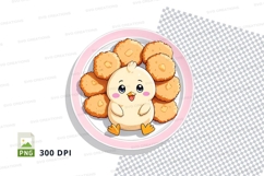 Cartoon chicken with cookies clipart png Product Image 1