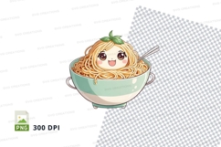 Anime character in bowl of noodles clipart png Product Image 1